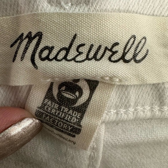 Madewell High-Rise Denim Shorts in Tile White size 27 - Picture 13 of 14